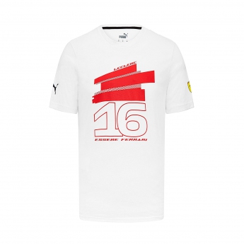 Ferrari tricou de bărbați Leclerc Driver White F1 Team 2023