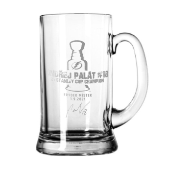 Tampa Bay Lightning politer Ondřej Palát Stanley Cup Champion 2021 glass