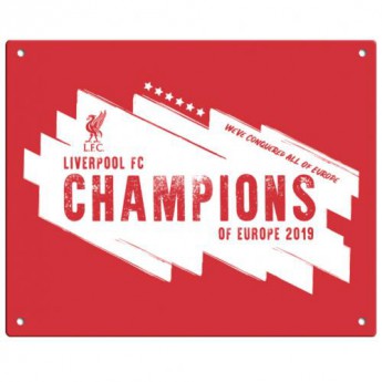 FC Liverpool semn pe perete Champions Of Europe Metal Sign