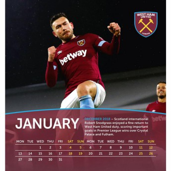 West Ham United calendar de birou 2020