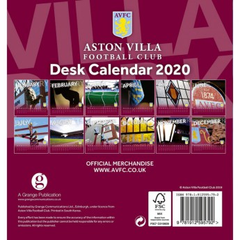 Aston Villa calendar de birou 2020