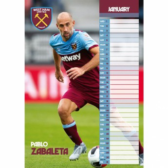 West Ham United calendar 2020 Team A3