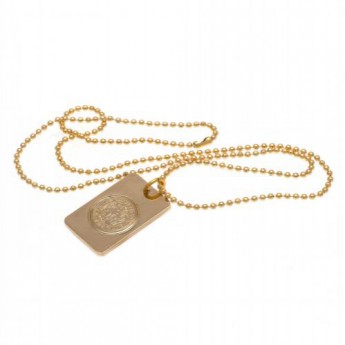 Leicester City lănțișor de gât cu pandantiv câine Gold Plated Dog Tag & Chain