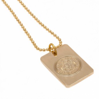 Leicester City lănțișor de gât cu pandantiv câine Gold Plated Dog Tag & Chain