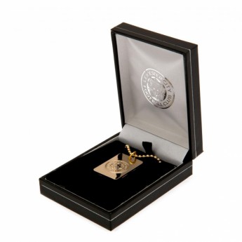 Leicester City lănțișor de gât cu pandantiv câine Gold Plated Dog Tag & Chain