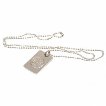 Leicester City lănțișor de gât cu pandantiv câine Silver Plated Dog Tag & Chain