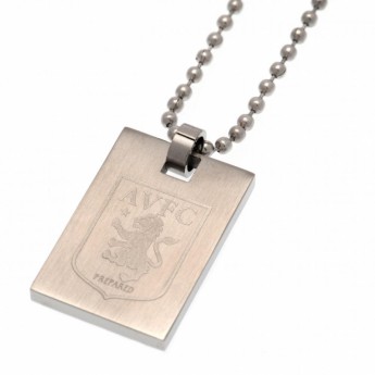 Aston Villa lănțișor de gât cu pandantiv câine Dog Tag & Chain
