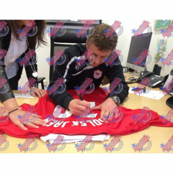 Legende tricou de fotbal Manchester United FC Solskjaer 1999 Signed Shirt
