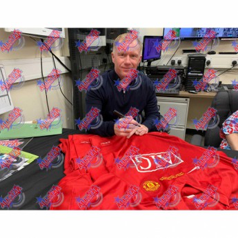 Legende tricou înrămat Manchester United FC Scholes 2008 Signed Shirt Medal (Framed)