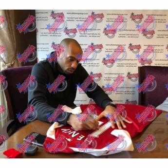 Legende tricou înrămat Arsenal FC Henry, Bergkamp, Pires & Vieira Signed Shirt (Quad Framed)