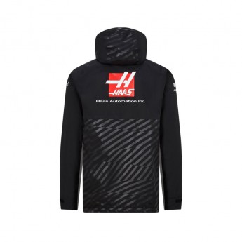 Haas F1 geacă de bărbați cu glugă rain black F1 Team 2020
