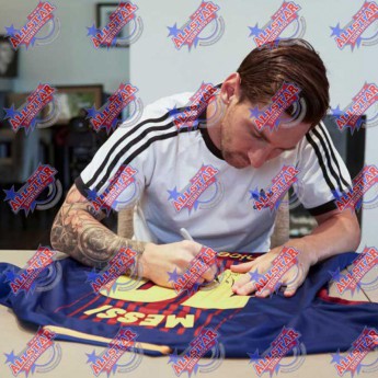 Legende tricou înrămat FC Barcelona Messi Signed 2017-2018 Shirt (Framed)