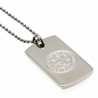 Leicester City lănțișor de gât cu pandantiv câine Engraved Dog Tag & Chain