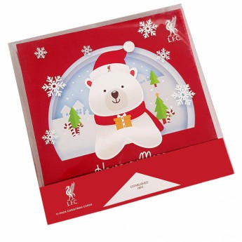 FC Liverpool urarea de Crăciun 12 Pack Christmas Cards