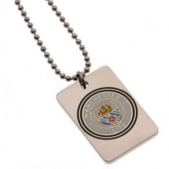 Manchester City lănțișor de gât cu pandantiv câine Enamel Crest Dog Tag & Chain