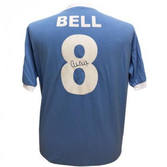 Legende tricou de fotbal Manchester City Bell retro Signed Shirt