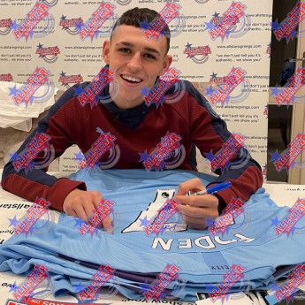 Legende tricou de fotbal Manchester City Foden 2019-2020 Signed Shirt