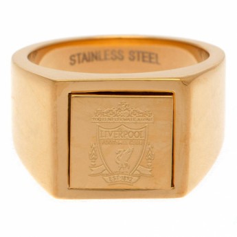 FC Liverpool inel Gold Plated Signet Ring Medium