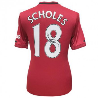 Legende tricou de fotbal Manchester United Scholes 2019-2020 Signed Shirt