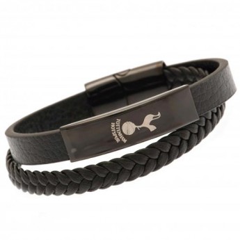 Tottenham Hotspur brățară de piele Black IP Leather Bracelet