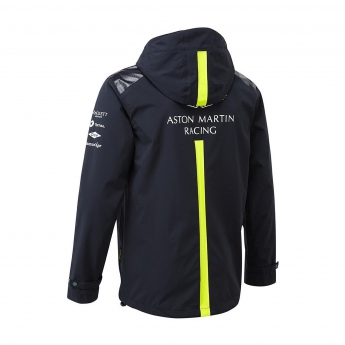 Aston Martin geacă de bărbați cu glugă team rain jacket navy blue