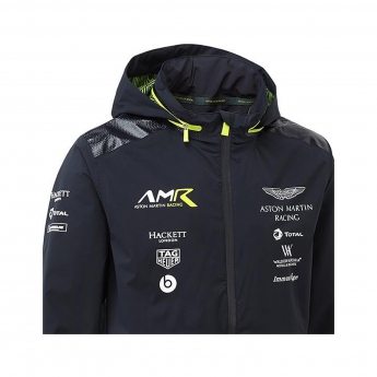 Aston Martin geacă de bărbați cu glugă team rain jacket navy blue