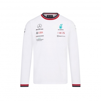Mercedes AMG Petronas tricou de bărbați cu mânecă lungă white F1 Team 2022