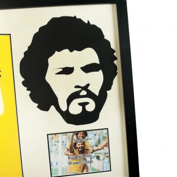 Legende tricou înrămat Brasil Socrates Signed Shirt Silhouette