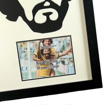 Legende tricou înrămat Brasil Socrates Signed Shirt Silhouette