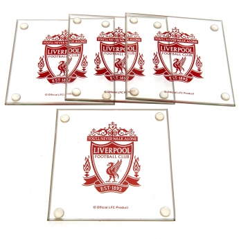 FC Liverpool set suport oale 4pk glass coaster set