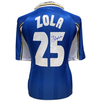Legende tricou de fotbal Chelsea FC 1998 UEFA Cup Winners Cup Final Zola Signed Shirt