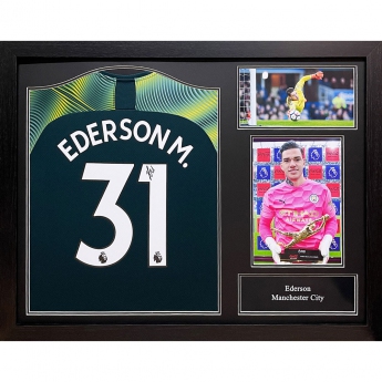 Legende tricou înrămat Manchester City FC 2019-20 Ederson Signed Shirt (Framed)