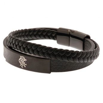 FC Rangers brăţară Black IP Leather Bracelet