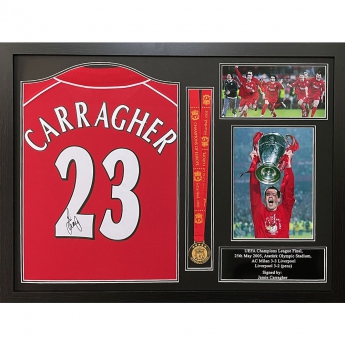Legende tricou înrămat Liverpool 2000 Carragher Signed Shirt & Medal (Framed)