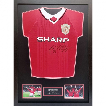 Legende tricou înrămat Manchester United 1999 Solskjaer & Sheringham Signed Shirt (Framed)