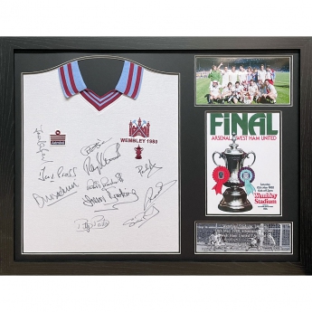 Legende tricou înrămat West Ham United 1980 FA Cup Final Signed Shirt (Framed)