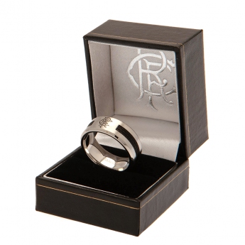 FC Rangers inel Black Inlay Ring Large