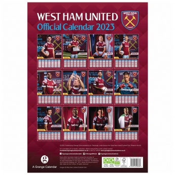 West Ham United calendar A3 Calendar 2023
