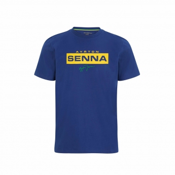 Ayrton Senna tricou de bărbați Signature Logo navy 2021