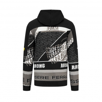 Ferrari hanorac de bărbați cu glugă Graphic Black Sweatshirt F1 Team 2023