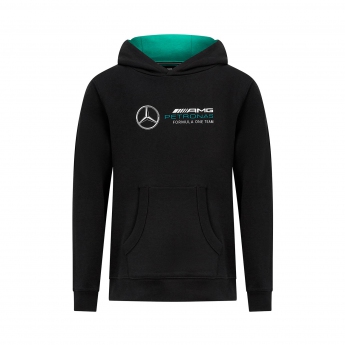 Mercedes AMG Petronas hanorac cu glugă pentru copii Logo black F1 Team 2023