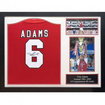 Legende tricou înrămat Arsenal FC Adams Retro Signed Shirt (Framed)