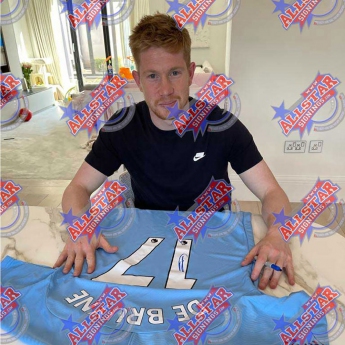 Legende tricouri de fotbal în ramă Manchester City FC De Bruyne & Foden Signed Shirts (Dual Framed)