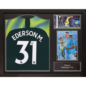 Legende tricou înrămat Manchester City FC Ederson Signed Shirt (Framed)