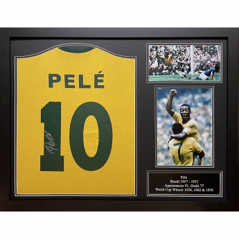 Legende tricou înrămat Brasil 1970 Pele Signed Shirt (Framed)