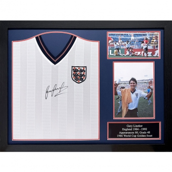 Legende tricou înrămat 1986 Lineker Signed Shirt (Framed)