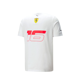 Ferrari tricou de bărbați Charles Leclerc SE White F1 Team 2023