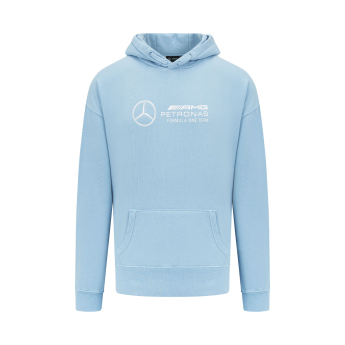 Mercedes AMG Petronas hanorac de bărbați cu glugă Retro blue F1 Team 2023