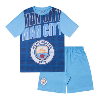 Manchester City pijamale de copii text navy