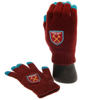 West Ham United mănuși de bărbați Touchscreen Knitted Gloves Adults